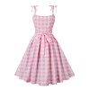 Plus Size Pink Plaid Strap Dress Plus Size Pink Plaid Strap Dress