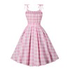 Plus Size Pink Plaid Strap Dress Plus Size Pink Plaid Strap Dress