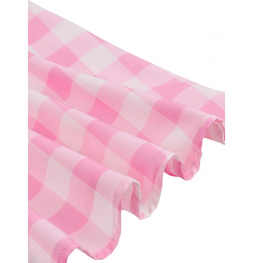 Plus Size Pink Plaid Strap Dress Plus Size Pink Plaid Strap Dress