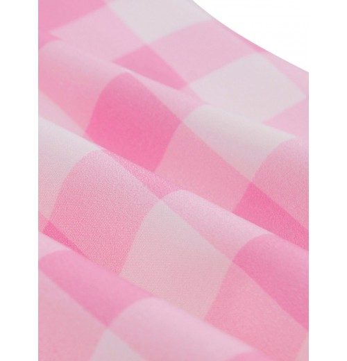 Plus Size Pink Plaid Strap Dress Plus Size Pink Plaid Strap Dress