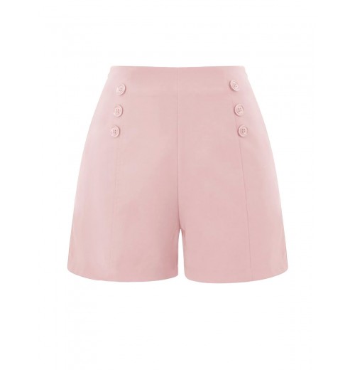 Pink Button Solid Shorts Pink Button Solid Shorts