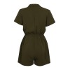 Army Green Solid Lace-up Romper Army Green Solid Lace-up Romper