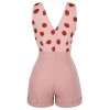 Strawberry Pink Patchwork Lace Romper Strawberry Pink Patchwork Lace Romper