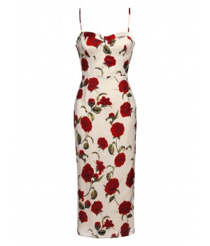  Rose Suspender Pencil Dress