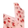 Strawberry Pink Patchwork Lace Romper Strawberry Pink Patchwork Lace Romper