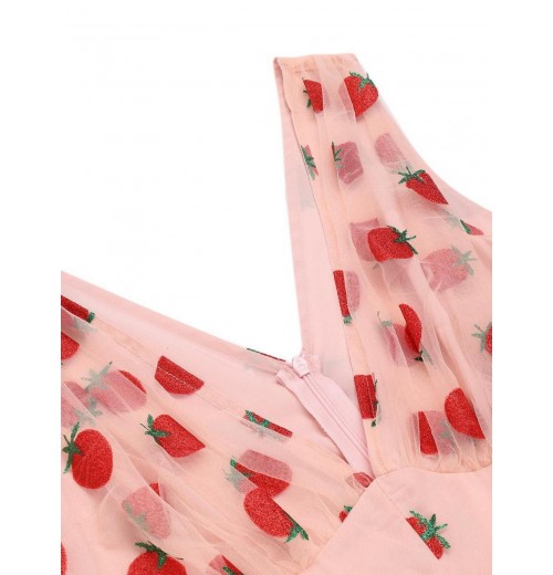 Strawberry Pink Patchwork Lace Romper Strawberry Pink Patchwork Lace Romper