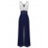  Polka Dot Patchwork Button Jumpsuit