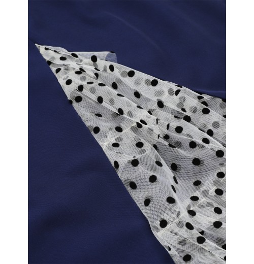 Dark Blue Patchwork Pencil Dress Dark Blue Patchwork Pencil Dress