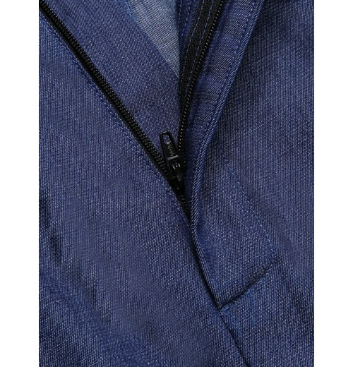 Navy Blue Cowboy Solid Strap Jumpsuit Navy Blue Cowboy Solid Strap Jumpsuit