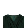 Plus Size Dark Green V-Neck Solid Swing Dress Plus Size Dark Green V-Neck Solid Swing Dress