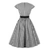 Plus Size Black Gingham Plaid Belted Swing Dress Plus Size Black Gingham Plaid Belted Swing Dress
