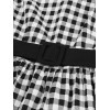 Plus Size Black Gingham Plaid Belted Swing Dress Plus Size Black Gingham Plaid Belted Swing Dress