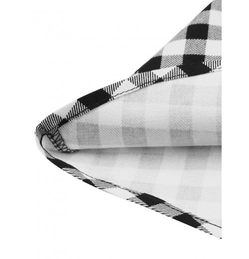 Plus Size Black Gingham Plaid Belted Swing Dress Plus Size Black Gingham Plaid Belted Swing Dress
