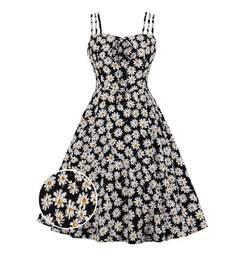 Plus Size Black Spaghetti Strap Daisy Dress Plus Size Black Spaghetti Strap Daisy Dress