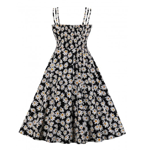 Plus Size Black Spaghetti Strap Daisy Dress Plus Size Black Spaghetti Strap Daisy Dress