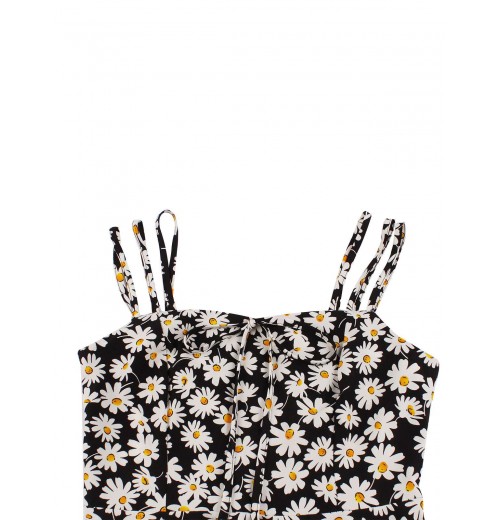 Plus Size Black Spaghetti Strap Daisy Dress Plus Size Black Spaghetti Strap Daisy Dress