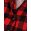 Plus Size Red & Black Plaid Lapel Dress With Belt Plus Size Red & Black Plaid Lapel Dress With Belt