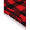 Plus Size Red & Black Plaid Lapel Dress With Belt Plus Size Red & Black Plaid Lapel Dress With Belt