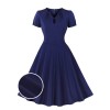 Plus Size Dark Blue Keyhole Swing Dress Plus Size Dark Blue Keyhole Swing Dress