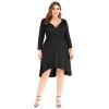 Plus Size Solid Pleated Long Sleeved Dress Plus Size Solid Pleated Long Sleeved Dress
