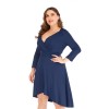 Plus Size Solid Pleated Long Sleeved Dress Plus Size Solid Pleated Long Sleeved Dress