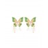 Green Butterfly Pearl Earrings