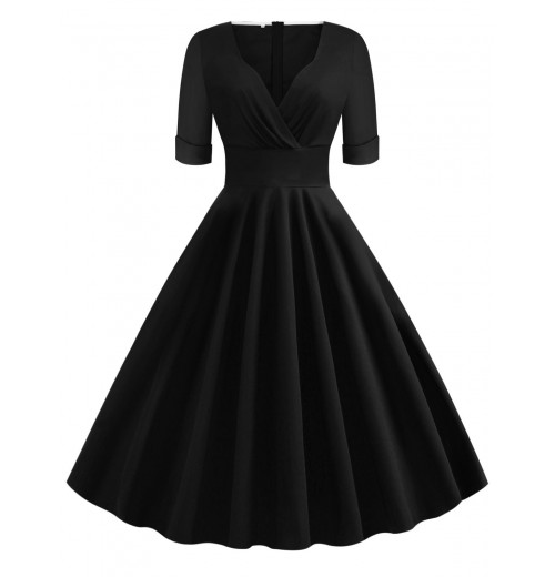 Solid Sweetheart Fold Swing Dress Solid Sweetheart Fold Swing Dress