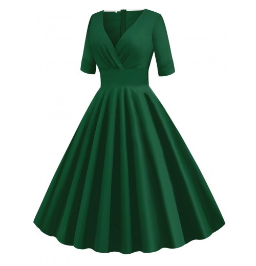 Solid Sweetheart Fold Swing Dress Solid Sweetheart Fold Swing Dress