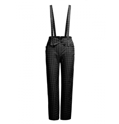 Black Solid Suspender Pants Black Solid Suspender Pants