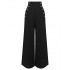 Black  Solid Suspender Pants