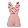 Strawberry Pink Patchwork Lace Romper Strawberry Pink Patchwork Lace Romper