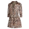 2PCS Leopard Lapel Romper & Khaki Skirt 2PCS Leopard Lapel Romper & Khaki Skirt
