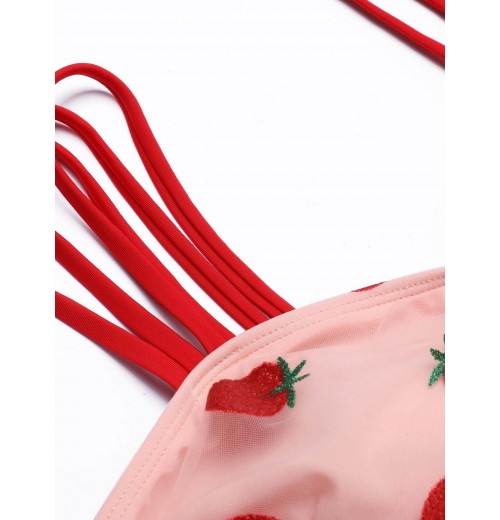 Lace Strawberry Cami Tankini Set Lace Strawberry Cami Tankini Set