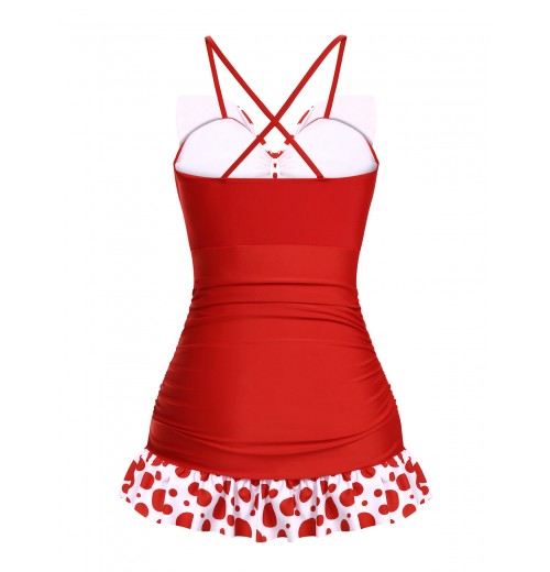 Polka Dot Bowknot Patchwork Swimsuit Polka Dot Bowknot Patchwork Swimsuit