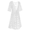White Lace V-neck Wrap Cover-up White Lace V-neck Wrap Cover-up